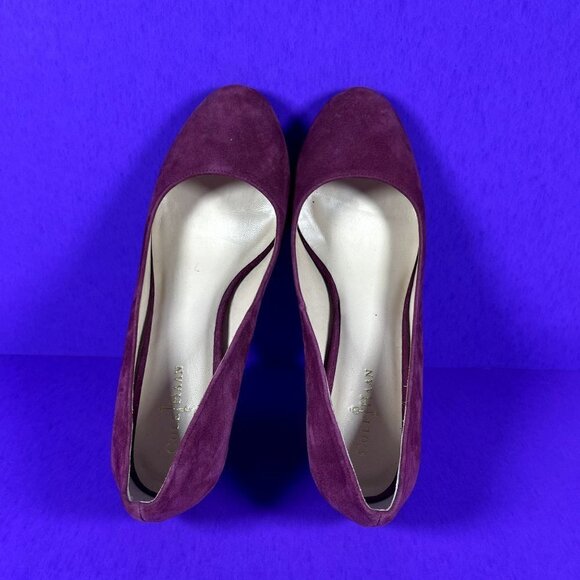 Cole Haan Women's Burgundy Red Suede Round Toe Wedge Pumps Shoe Size 6 - Picture 7 of 10